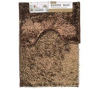 cushion mania sparkle chenille Bath & Pedestal Mat Sets Soft Bathroom Rugs Anti Slip (Brown)