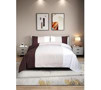 cushion mania Striped Duvet Cover Set - Luxury Modern Bedding with Pillowcases - Soft Microfibre Quilt Cover (Brown/Beige/Cream, Single)