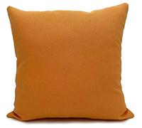 cushion mania Waterproof Cushion or Cover Durable Plain Garden Furniture Seat Pad, Weather Resistant Pillow for Patio, Conservatory, Indoor & Outdoor Seating (17"x17" Filled cushion, Orange)