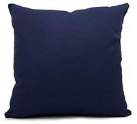 cushion mania Waterproof Cushion or Cover Durable Plain Garden Furniture Seat Pad, Weather Resistant Pillow for Patio, Conservatory, Indoor & Outdoor Seating (21"x21" Filled cushion, Navy)