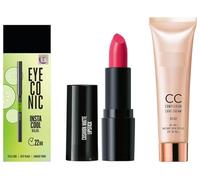 Cushion Matte Lipstick & Eyeconic Insta Cool Kajal, Black & Cc Cream Mini, 01 - Beige, 9 G