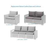 (Cushion Only) Replacement Rattan Cushion Pads Grey Will Fit Keter Allibert California Garden Patio Furniture