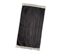 Cushion Padded Muslim Islamic Prayer Mat Namaz Rug (120cm x 80cm) Prayer Mat,Cushioned Thick Namaz Padded Rug (E-Black)