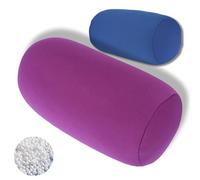 Cushion Roll Throw Pillow Travel Home Sleep Neck Support Comfortable Green Microbead Back Pillow Mini Microbead Sleeping Throw Pillows for Travel Airplane Car Sofa Bed (Purple)