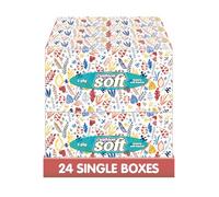 Cushion Soft Facial Tissues - 24-Pack | Soft 2-Ply Tissues | Ultra-Soft, Strong & Gentle Luxury Tissues | Made in UK (Regular)