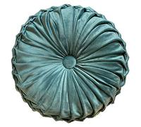 Cushion Soft HOLLAND PLUSH Velvet Cushions Luxury Chic Filled cushion Round (Teal Green) 40cm x 40cm