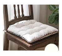 cushion， Solid Color With Straps|Square Thin Seat Pads For All Seasons|Stylish Soft Butt Pad For Office,Home(White)