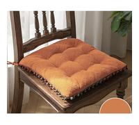 cushion， Solid Color With Straps|Square Thin Seat Pads For All Seasons|Stylish Soft Butt Pad For Office,Home(Orange)