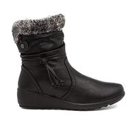 Cushion Walk Black Size 5 Ladies' Faux Fur Trim Ankle Boot