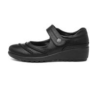 Cushion Walk Elinor Womens Black Easy Fasten Shoe - Size 7 UK - Black
