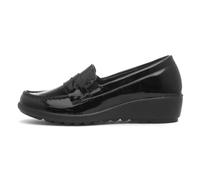 Cushion Walk Fiona Womens Black Patent Loafer Shoe