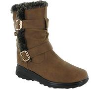 Cushion Walk Fur Lined Soft Lightweight Flexible Zip Buckle Ladies Boots UK 3-8 (UK 4 EU 37, Tan)