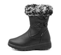 Cushion Walk Jill Womens Faux-Fur Boot - Size 6 UK - Black