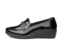 Cushion Walk Jodie Womens Black Patent Wedge Shoe - Size 6 UK - Black