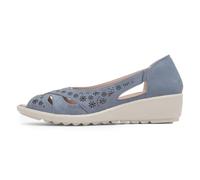 Cushion Walk Kate Womens Blue Open Toe Wedge Shoe
