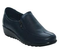 Cushion Walk Ladies Black Loafer Flats Shoes UK Sizes 4-8 (UK 8, Navy)