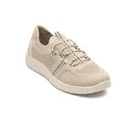 Cushion Walk Ladies Lightweight Flexible Comfort Casual Trainer Pump Gym Shoe in Sizes 3-8 (Beige 1, UK Footwear Size System, Adult, Women, Numeric, Medium, 5)