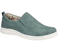 Cushion Walk Ladies Memory Foam Slip-On Loafers (Teal, UK Footwear Size System, Adult, Women, Numeric, Medium, 3)