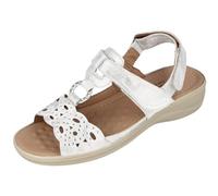 Cushion Walk Ladies Tbar Diamante Open Toe Touch Close Slingback Summer Sandals (Silver, 6)