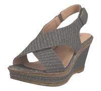 Cushion Walk Ladies White Comfort Slingback Wedge Sandal, Grey Size 3