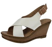 Cushion Walk Ladies White Comfort Slingback Wedge Sandal, Size 6 / 39