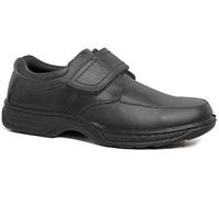Cushion Walk Men's Leather-Lined Lightweight Formal Business Work Comfort Lace-Up or Slip-on Shoes Size 6-11 Wide Fitting (10 UK / 44.5 EU, Black Touch Fastening)