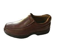 Cushion Walk Men's Leather-Lined Lightweight Formal Business Work Comfort Slip-on Shoes Size 7-11 Wide Fitting (8 UK / 42 EU, Brown)