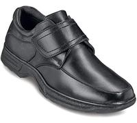 Cushion Walk Men's Touch Fasten Wide Fit Shoe with Gel Pad Black 6 UK