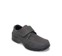 Cushion Walk Men's Touch Fasten Wide Fit Shoe with Gel Pad Grey 8 UK