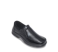 Cushion Walk Men's Wide Fit Shoes Slip On Style with Gel Pad Technology Black 7 UK
