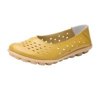 Cushion Walk Shoes for Women Orthopaedic Shoes Women's Ribbed Sole Hollow Out Casual Women's Heel Comfortable Casual Orthopedic Walking Trainers Lightweight Non Slip on Trainer Yellow 7