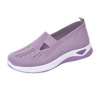 Cushion Walk Shoes for Women Slip On Trainers Women Wide Fit Ladies Breathable Mesh Walking Running Shoes Comfortable Arch Support Soft Sole Try Before You Buy Womens Trainers Light Purple 5