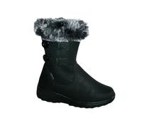 Cushion Walk Thermo-Tex Fur Lined Womens Snow Boots Ladies Snug Warm Fashion Ankle Boots Size 3-8 (Black 1, 4 UK, UK Footwear Size System, Adult, Women, Numeric, Medium, 4)