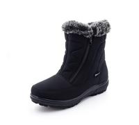 Cushion Walk Thermo-Tex Women's Faux Fur Lined Double Zip Warm Winter Snow Boots (4 UK, Black)