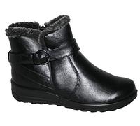 Cushion Walk Winter Warm Lined Ankle Boots Womens Padded UK 4-8 (UK 8 / EU 41, Skye Black)