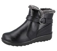 Cushion Walk Winter Warm Lined Ankle Boots Womens Padded UK 4-8 (UK 8 / EU 41, Skye Black)