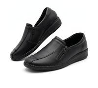 Cushion Walk Women's Black Lightweight Low Wedge Double Zip Shoes UK Size 5