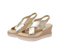 Cushion Walk Womens Cross Leather Lined Slingback Wedge Sandals Espadrilles Womens Wedges Wide Fit Barefoot Feel Beach-Ready Sliders Minimalist Non-Slip Sliders Memory Foam Soft Shoes