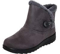 Cushion Walk Womens Ladies Lightweight Fur Lined Girls Warm Casual Comfort Winter Ankle Boots UK Sizes 3-8 (UK 4, Grey)