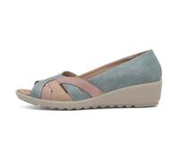 Cushion Walk Women's Open Toe Wedge Sandals, Extra Wide EEE Fit (Blue Multi, UK Footwear Size System, Adult, Women, Numeric, Medium, 7)