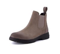 CUSHIONAIRE Britain-L Womens Chelsea Boots, Genuine Suede Ankle Boots for Women with Cushioned Insole and Lug Sole, Taupe, 9 UK Wide
