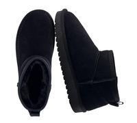 CUSHIONAIRE Hip-3 Genuine Suede Leather Ankle Boots for Women - Pull On Cozy Faux Fur Boots Womens Shoes with Comfortable Memory Foam, Black Midnight Genuine Suede, 8.5