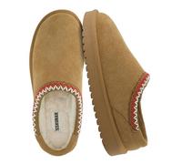 CUSHIONAIRE Keto Womens Slippers Slip-On Suede Mule Slipper - Cozy & Stylish, Memory Foam & Faux Fur Lining, Wide Widths Available, Chestnut, 7 Wide