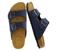 CUSHIONAIRE Men's Lane Cork Footbed Sandal with +Comfort, Navy Nubuck 12 UK