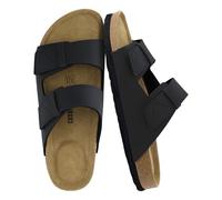 CUSHIONAIRE Men's Lynx Cork footbed Sandal with +Comfort, Black Nubuck, 8 UK