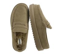 CUSHIONAIRE Ollie Cozy Genuine Suede Clogs for Women, Comfortable Slip-On Mule Loafers with Faux Fur Lining, Memory Foam Cushioning and Durable Rubber Sole, Moss, 5.5 UK