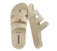 CUSHIONAIRE Orbit Waterproof EVA Womens Sandals -Comfortable Summer Slip On Slides for Women with Adjustable Buckle Strap, Khaki, 8 UK