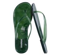 CUSHIONAIRE Splash Jelly Flip Flops for Women With Flexible Sole, Soft Footbed Summer Sandals for Women, Green, 7