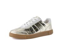 CUSHIONAIRE Women's Balance Lace Up Sneaker +Comfort Foam, Wide Widths Available, Golden, 4.5 UK