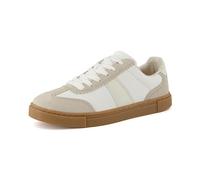 CUSHIONAIRE Women's Balance Lace Up Sneaker +Comfort Foam, Wide Widths Available, Ivory, Wide